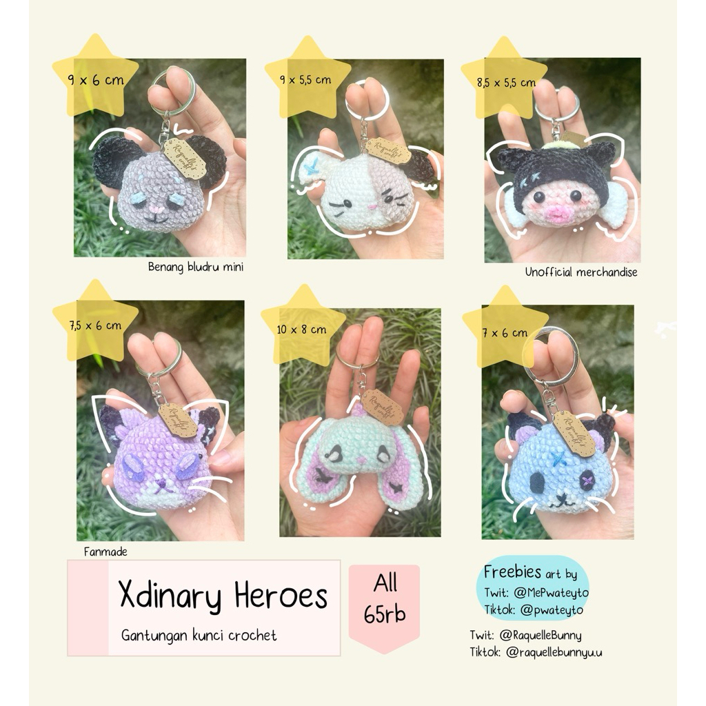 GANTUNGAN Raquelle store | พวงกุญแจโครเชต์, สัตว์ประหลาด xdinary, Fanmade, merch unofficial