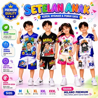setelan jersey anak MBG dan kicau mania vneck full printing sublim oneset olahraga anak