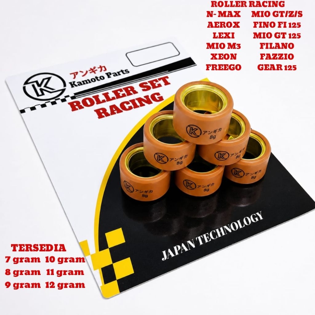 ROLLER RACING KAMOTO 7GRAM - 12 GRAM NMAX / AEROX / LEXI / MIO M3 / MIO GT 125 / X-RIDE 125 / FILANO