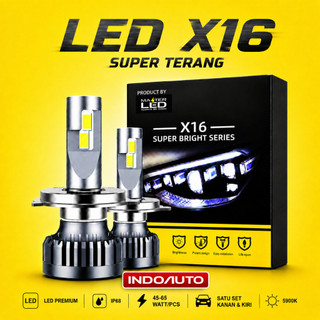 LAMPU LED MOBIL X16 SUPER TERANG H4 H11 H16 H1 H7 H8 H9 65 WATT
