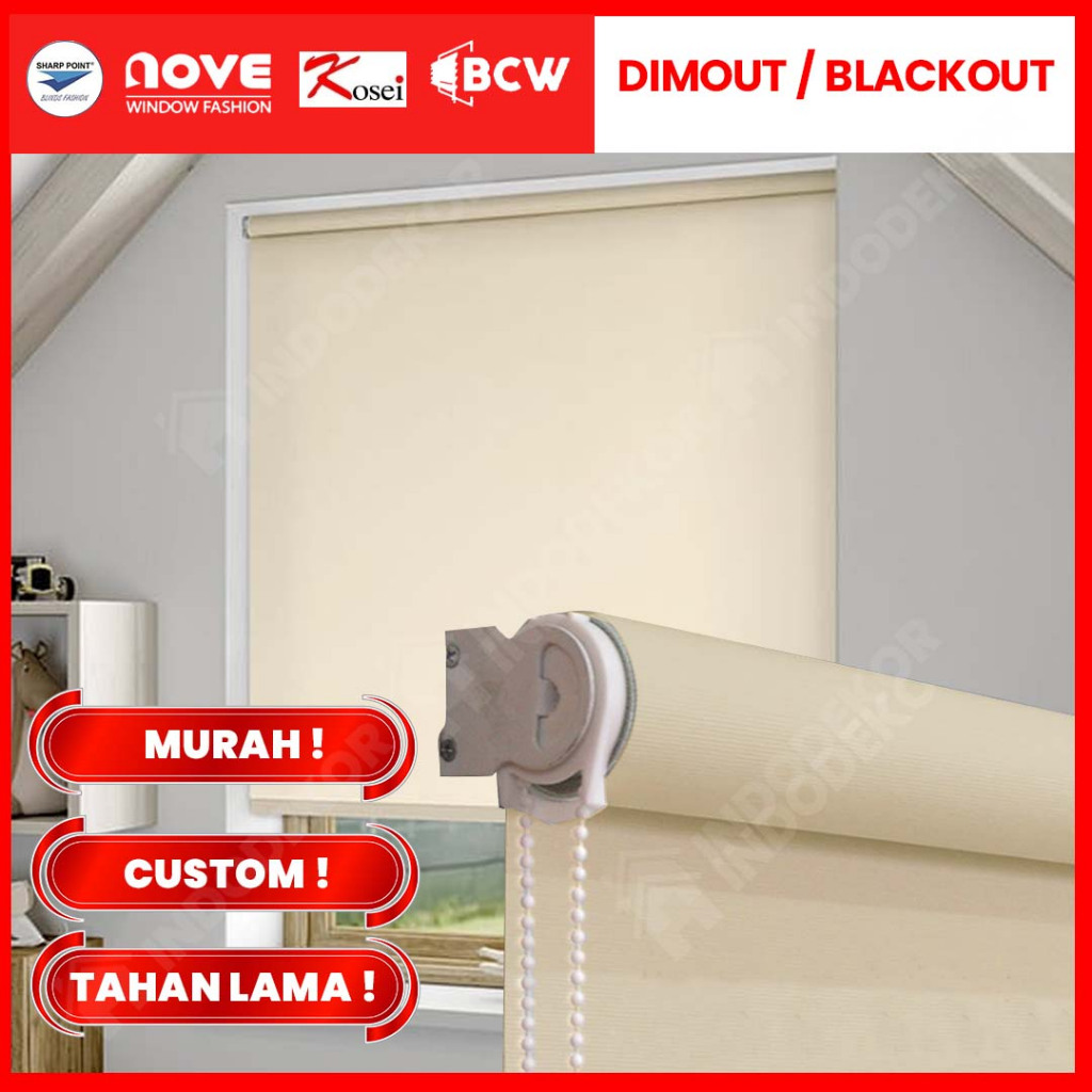 Roller Blind Dimout / Blackout Window Roller Curtain Aesthetic Sharp Point Curtain - Kosei - Exo