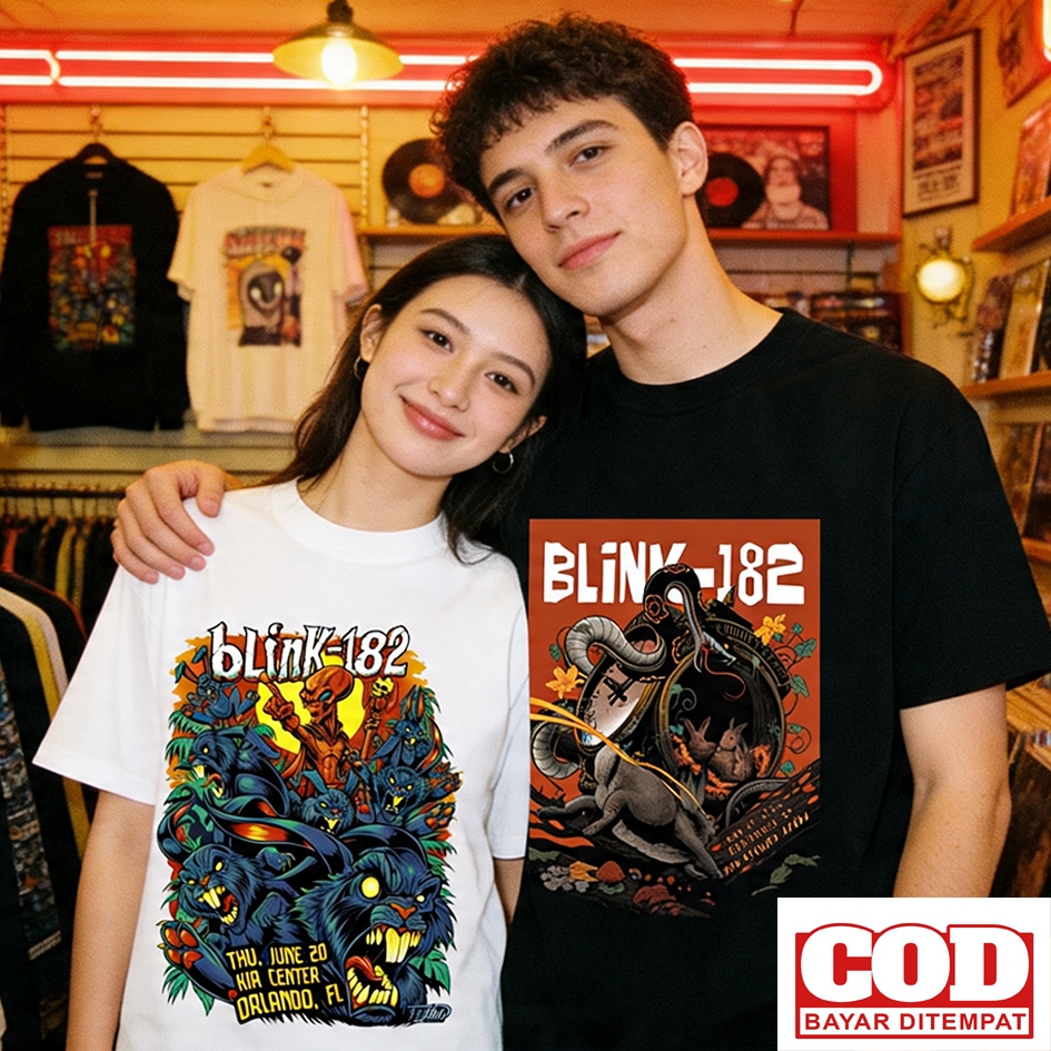 เสื้อยืดวง BLINK182 - EDGING เสื้อยืดพรีเมี่ยม Blink 182 pop punk