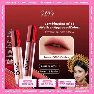 OMG - [ BEST SELLER ] OMBRE BUNDLE LIP SERIES - Lip Tint | Lip Cream | Lip Gloss | Warna Intense, Tahan Lama & Ringan