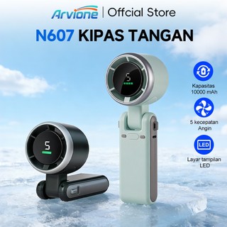 [Harga Spesial]Arvione N607 Portable Fan Turbo Desain Lipat Kipas Angin Mini Rechargeable 5 Speed Angin Kencang kipas meja dengan baterai USB kipas meja lipat USB