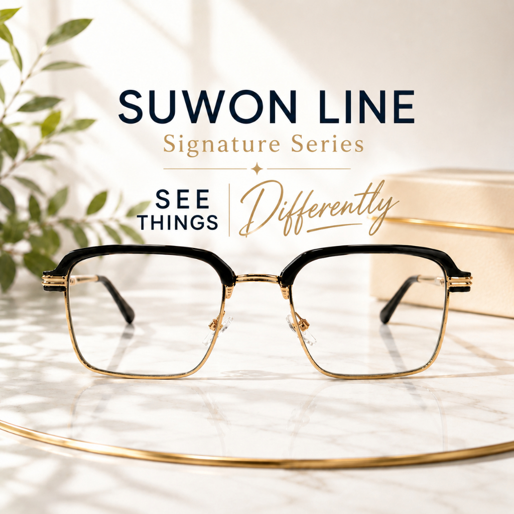 Hype Vision - SUWON LINE HV-83188 แว่นตา Photochromic สําหรับผู้ชาย ป้องกันรังสี เกาหลี เท่ เท่ สง่า