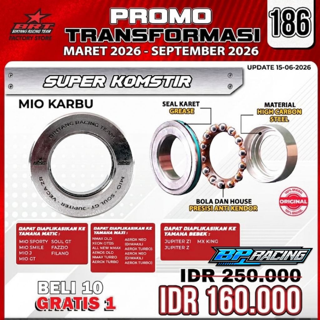 BRT คอพวงมาลัย Yamaha Mio Sporty Nouvo Jupiter z Mx King Aerox N-Max All Types Mio J Fazzio Fillano