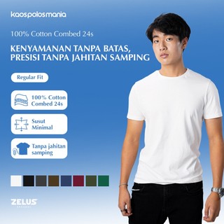 [COTTON COMBED 24S] Zelus Apparel Prime Seamless Tanpa Jahitan Samping Bahan Cotton Combed 24S 100% Cotton Nyaman Dipakai Sehari-hari
