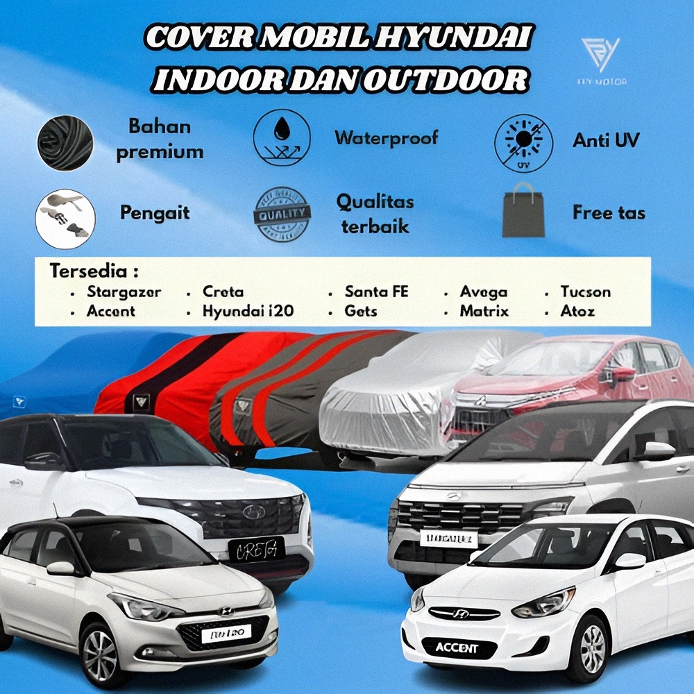 Hyundai Atoz, Creta, Trajet, Matrix, Tucson ผ้าคลุมรถกันน้ําพร้อมตะขอยางฟรี