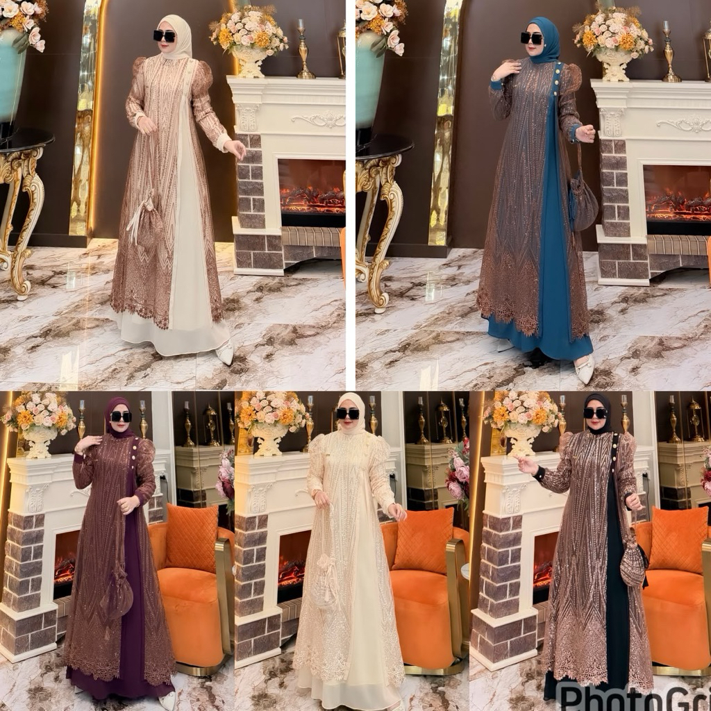 SEREN 3in1 PARTY DRESS VOL 2 โดย BAAHIRAHANAFI PARTY GAMIS LATEST LUXURY PARTY DRESS