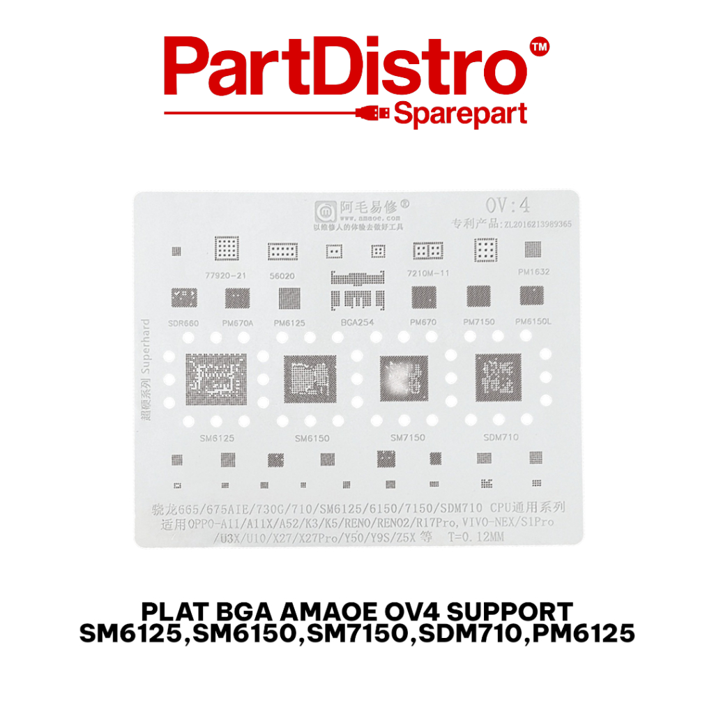 AMAOE OV4 IC MOLDING PLATE / AMAOE OV4 BGA PLATE SUPPORT SM6125,SM6150,SM7150,SDM710,PM6125