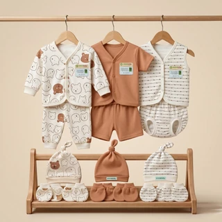 Ummababyshop ชุดของขวัญทารกแรกเกิด 12 ชิ้น อุปกรณ์เด็กแรกเกิด Swaddling ผ้าอ้อม ถุงมือ หมวก สีเหลือง 0 6 เดือน 12.12