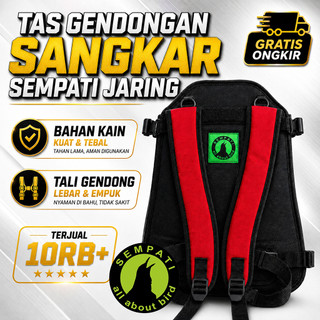 SEMPATI Tas Gendongan Sangkar Burung Ransel Jaring Premium Sempati Tas Bawa Kandang Murai Batu Lovebird Kacer Kenari Pleci Cendet Cucak Ijo Anis Branjangan Carrier Bag Sangkar Travel Backpack Branded Tebal Kuat Nyaman