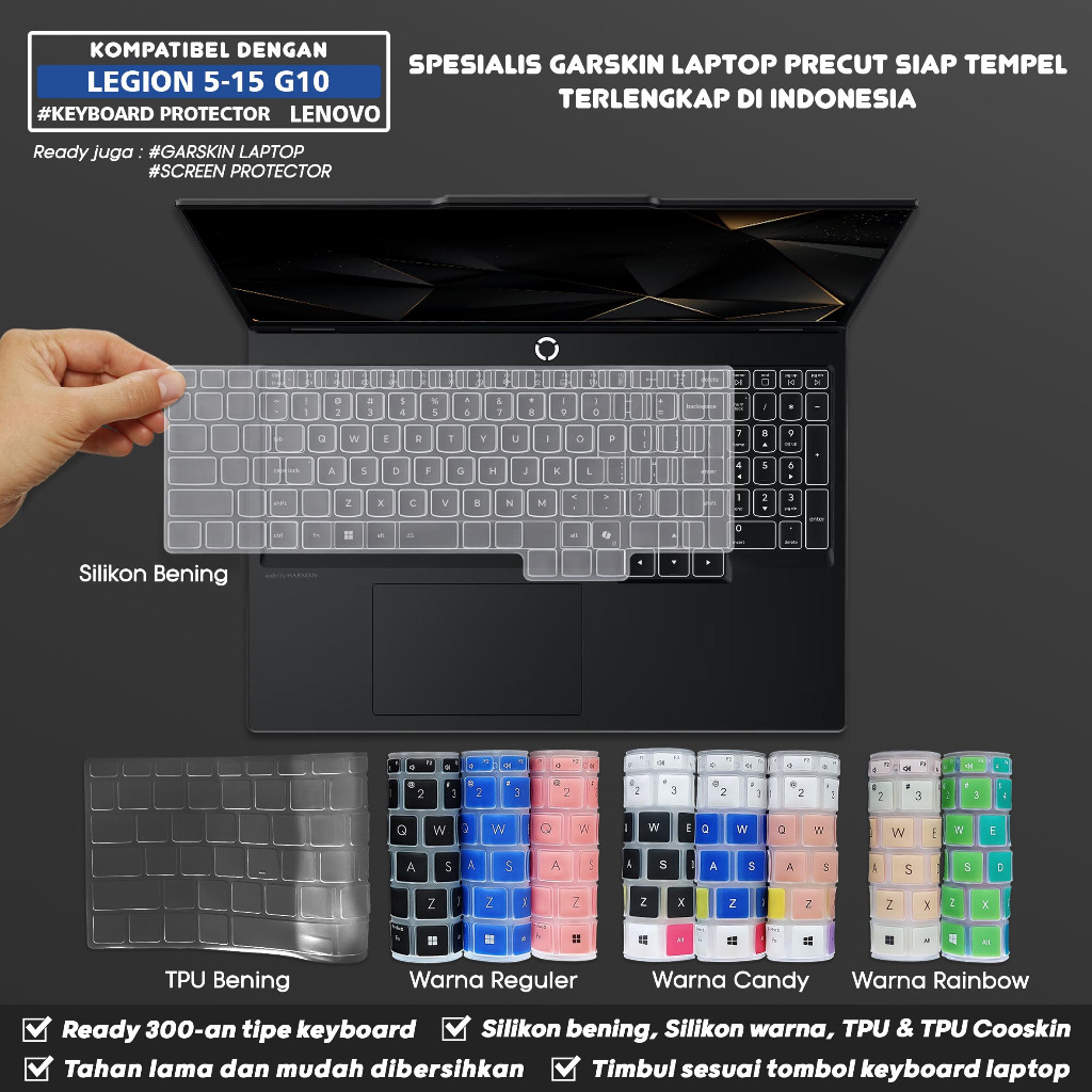 ฝาครอบแป้นพิมพ์เข้ากันได้กับ Lenovo Legion 5 5i-15 15IRX10 Gen 10 Tpu ซิลิโคนใส