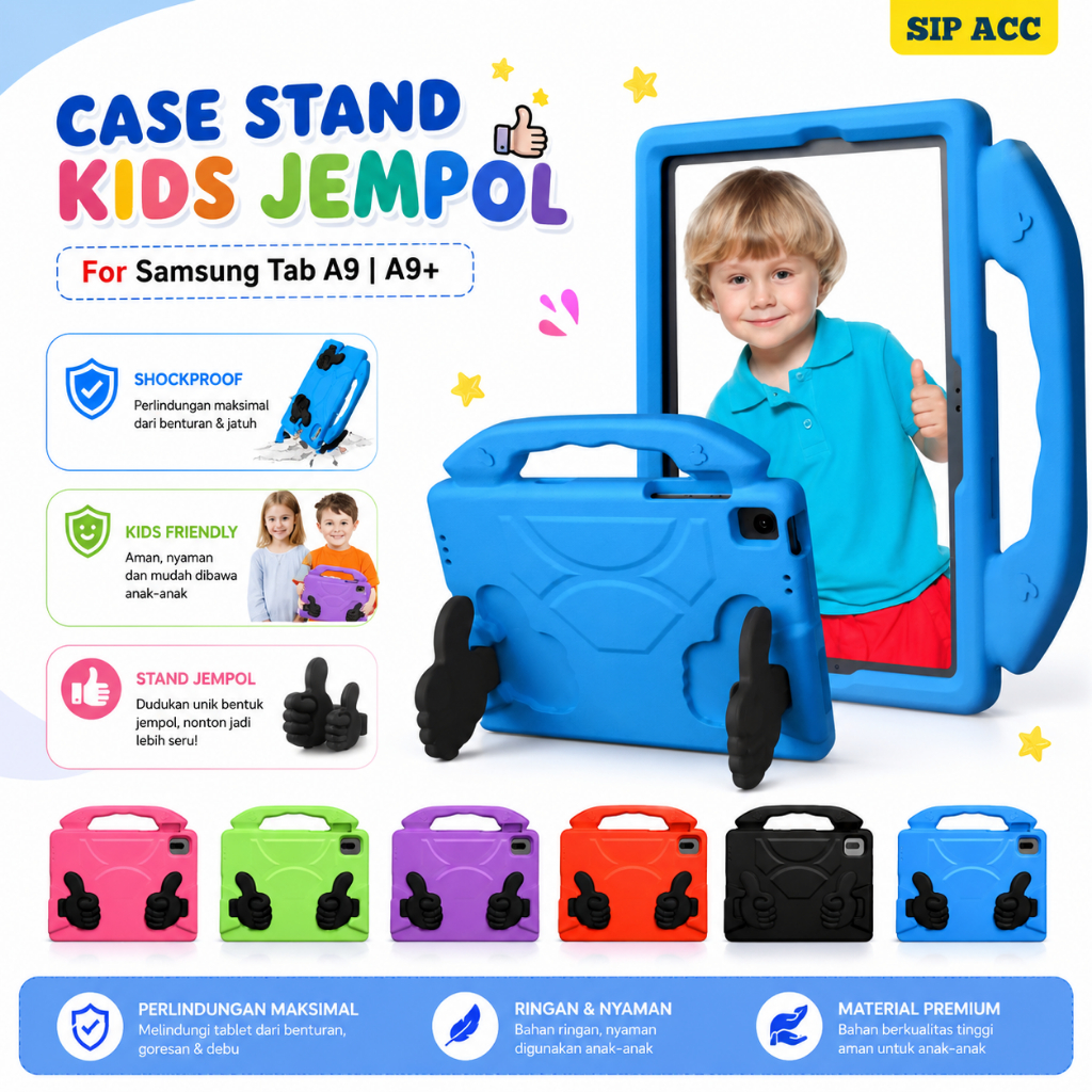 Samsung Galaxy Tab A9 A9+ Case Tablet kids Stand Thumb Softcase เด็กน่ารักป้องกันการกระแทก