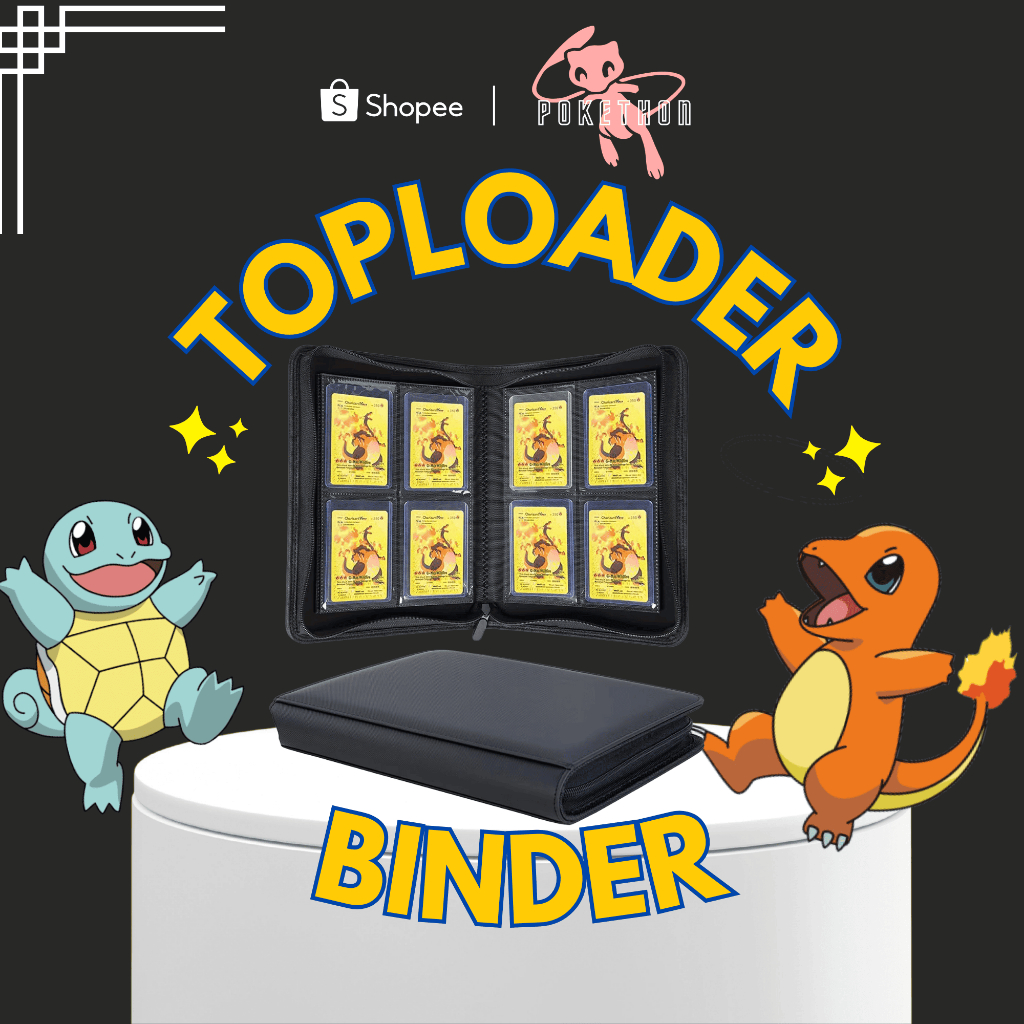 POTHON | Binder Toploader 2x2 (สีดํา) อัลบั้ม Toploader Photocard Toploader อัลบั้ม Toploader Pokemo