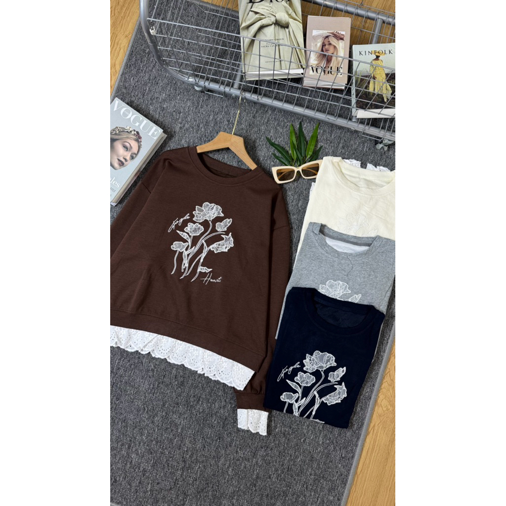 เสื้อยืดปักลูกไม้ // ข5711