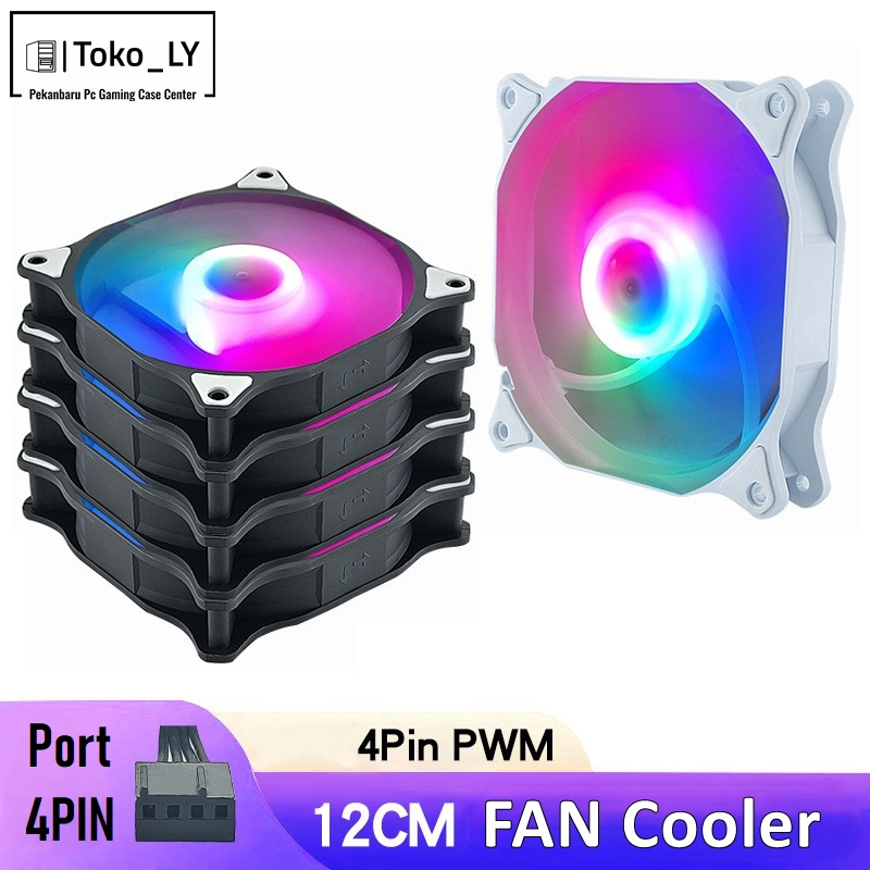 FAN CASING RGB 12CM / FAN COOLER CASE GAMING PC 12CM - 4 PIN PWM