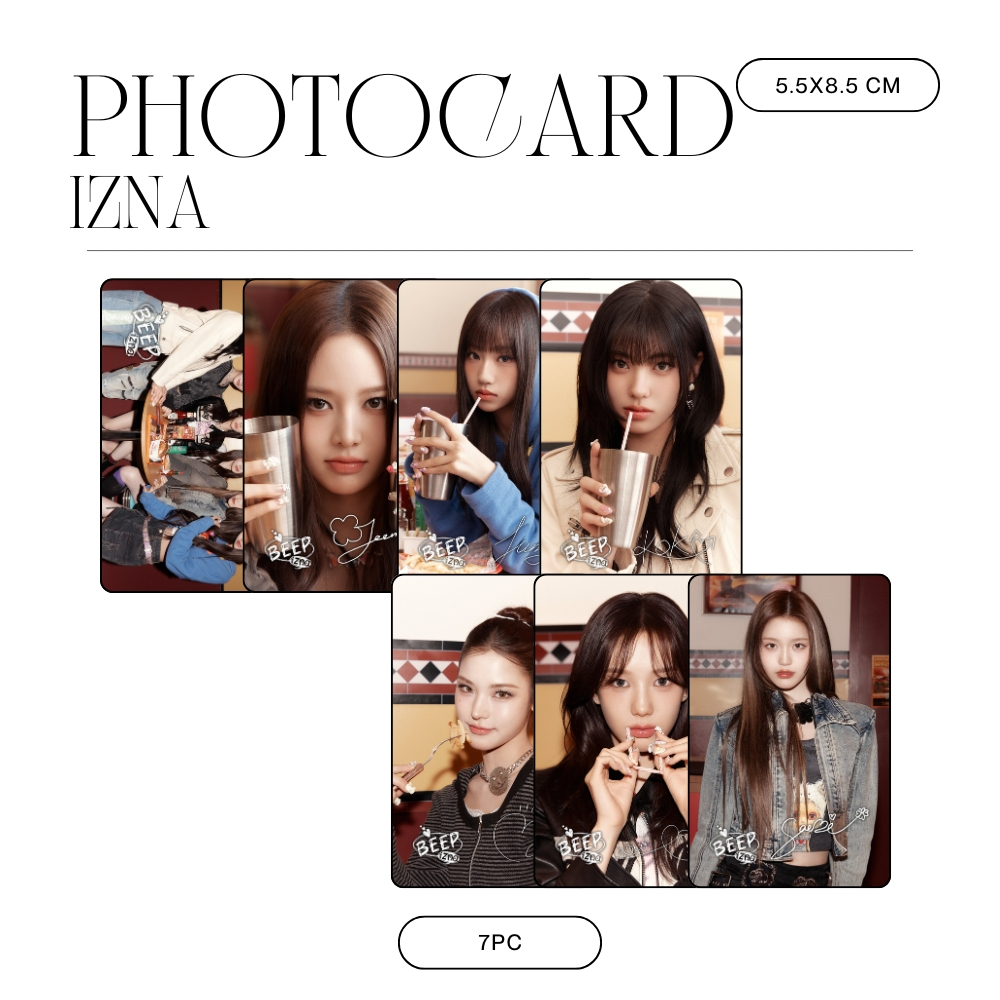 HOLOGRAM โฟโต้การ์ด IZA BEEEP 8 ชิ้น การ์ด KPOP UNOFFICIAL JEEMIN JUNGEUN SAEBI KOKO MAI SARANG JIYO