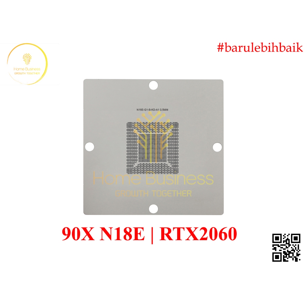 BGA ลายฉลุลายฉลุแม่พิมพ์ 90X90 90X แม่แบบ Reballing GPU NVIDIA N18E-G1-B-KD-A1 0.5 มม.RTX 2060 RTX 2