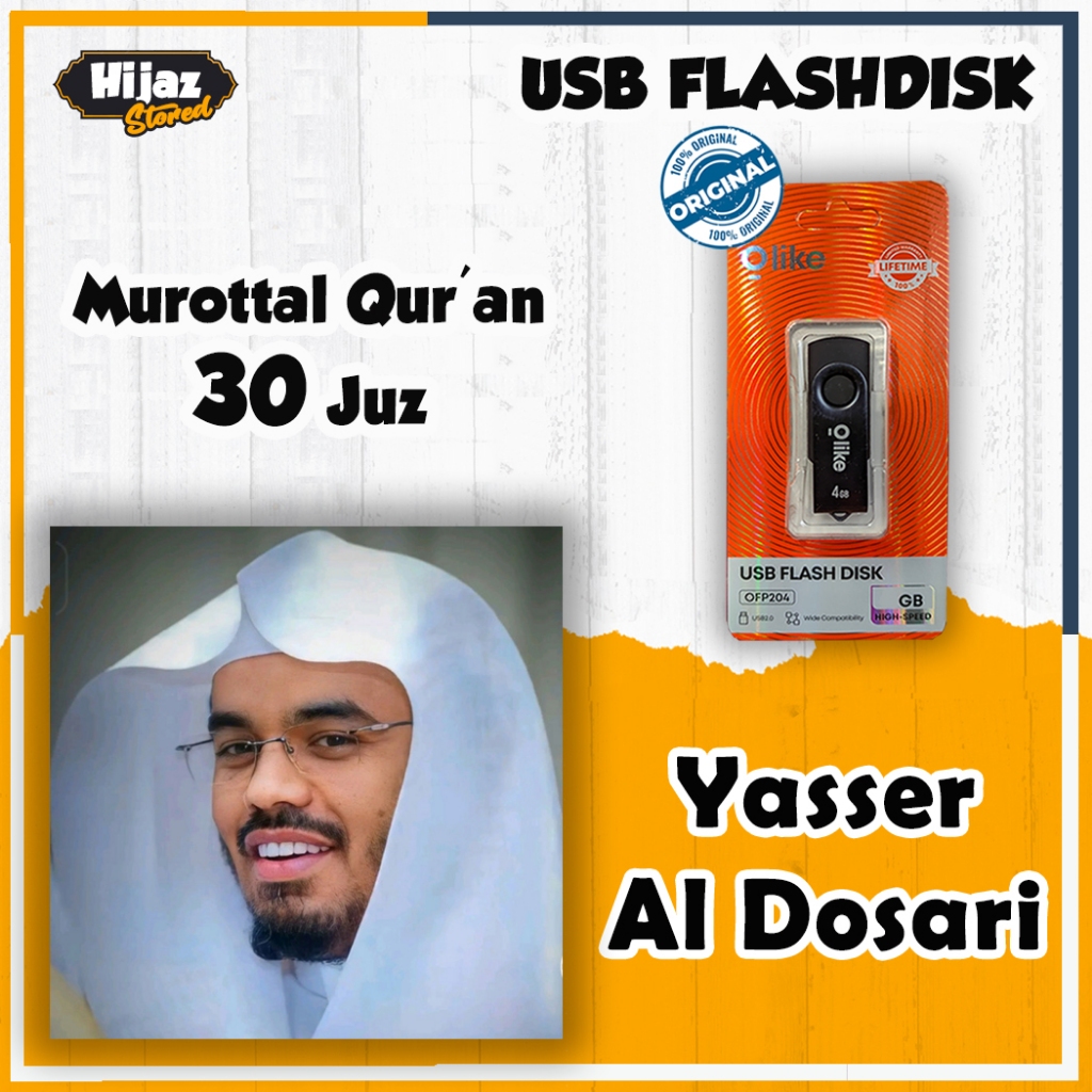 USB Flashdisk Murotal Quran Mutantal Alquran 30 Juz Yasser Al Dosari