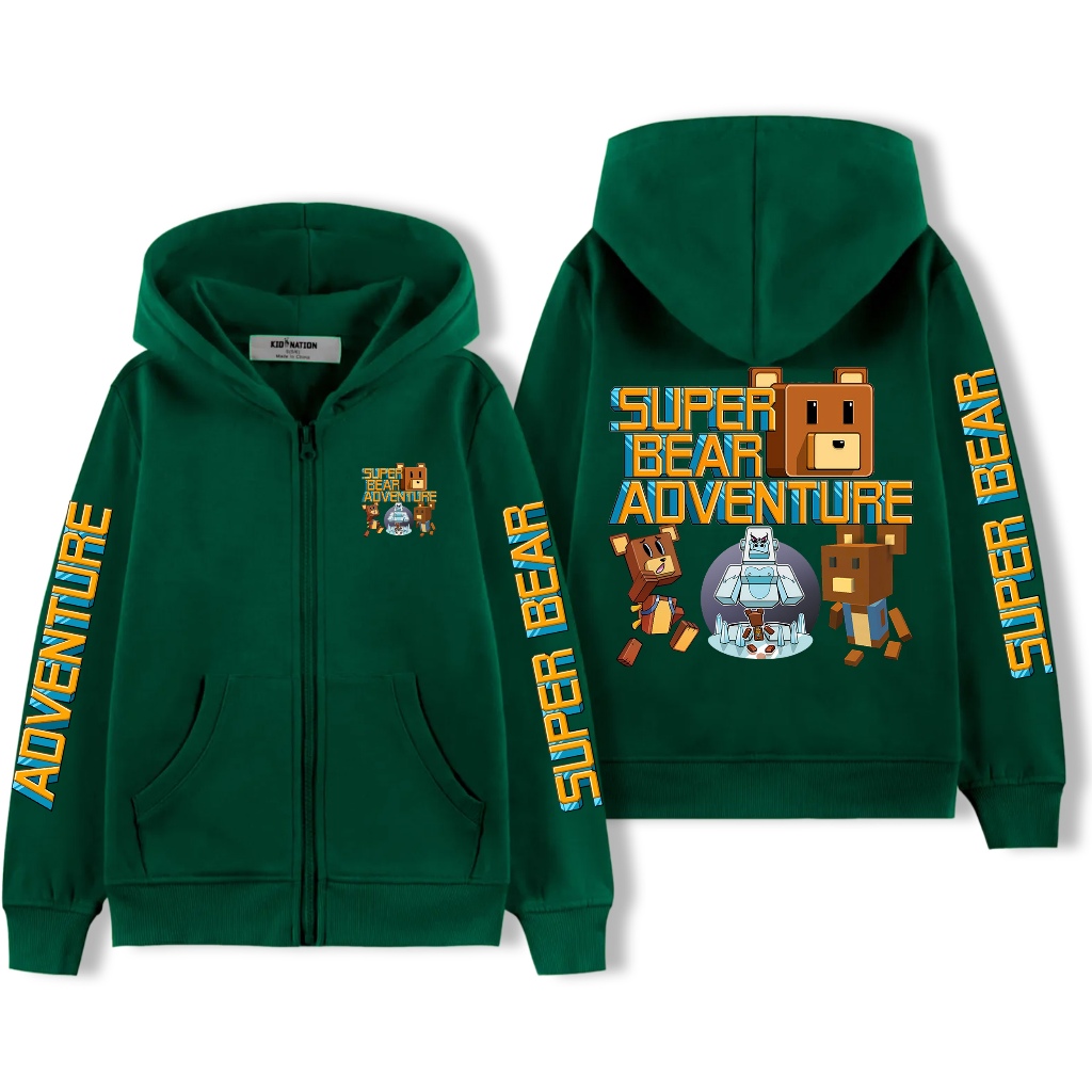 SIJACKETMU - SUPER BEAR ADVENTURE BASEBALL & ZIPPER JACKET สําหรับเด็ก SUPER BEAR & SUPER BEAR KIDS 