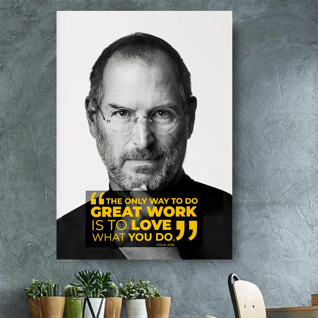 STEVE JOBS QUOTE 4 โปสเตอร์กรอบไม้ Wall Decor Wall DECORATION APPLE STEVE JOBS IPHONE