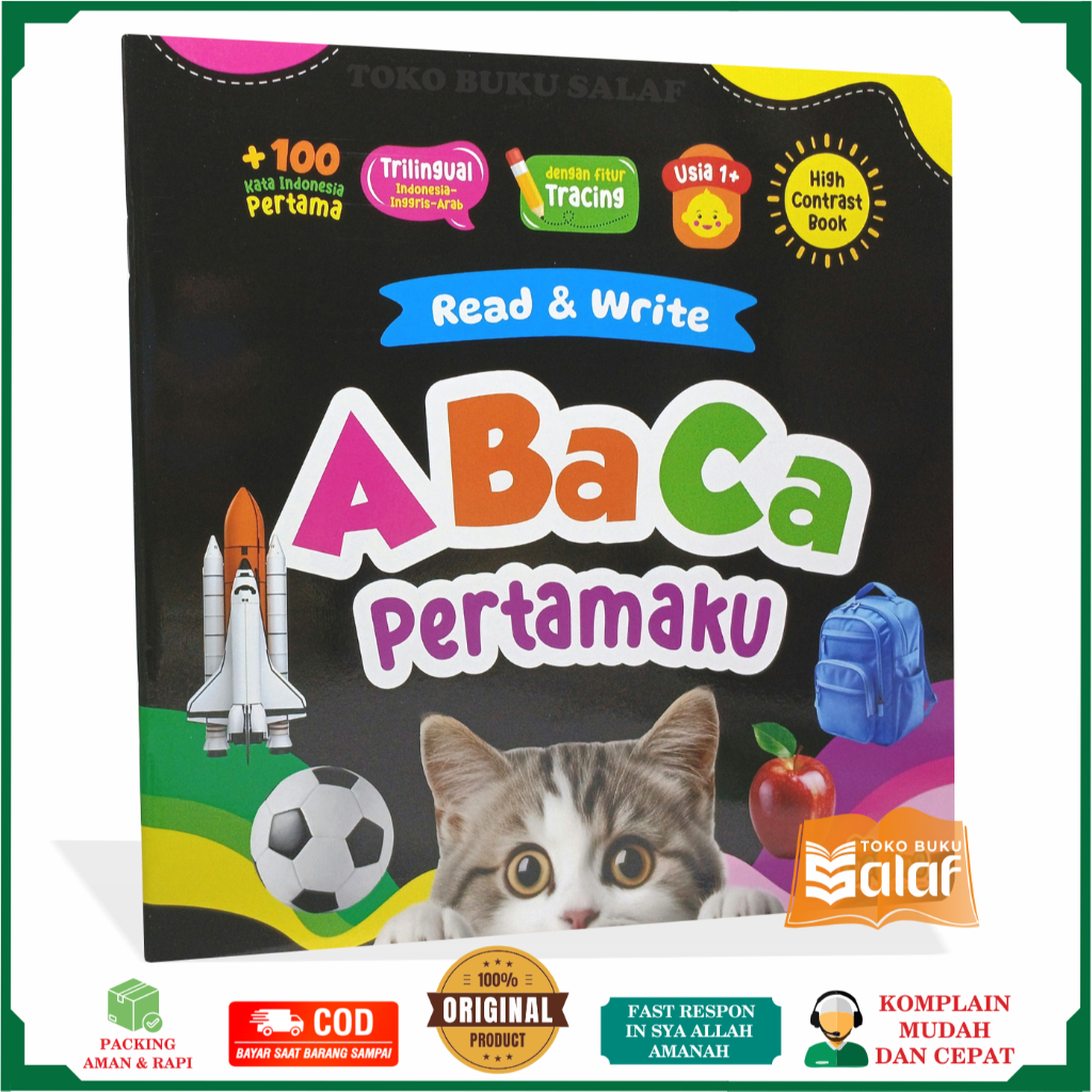 Tifluna ABAC My First Age 1+ ปีอ่านและเขียน Trilingual Tracing + 100 คําอินโดนีเซียแรกหนังสือความคมช
