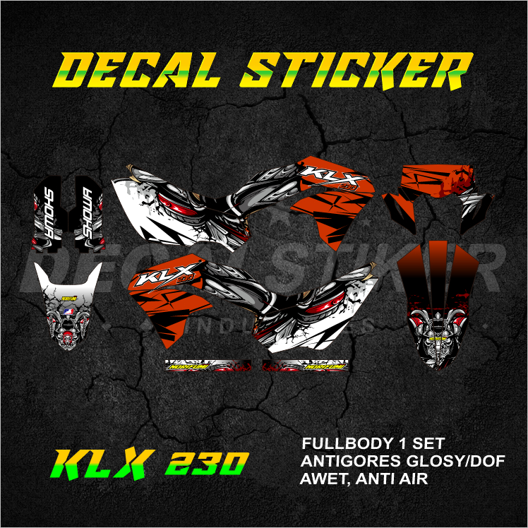 HIJAU UNGU MERAH DECAL STICKER KLX 230 FULLBODY (016) DECAL STICKER LX RS SE SM 2019 2020 2021 2022 