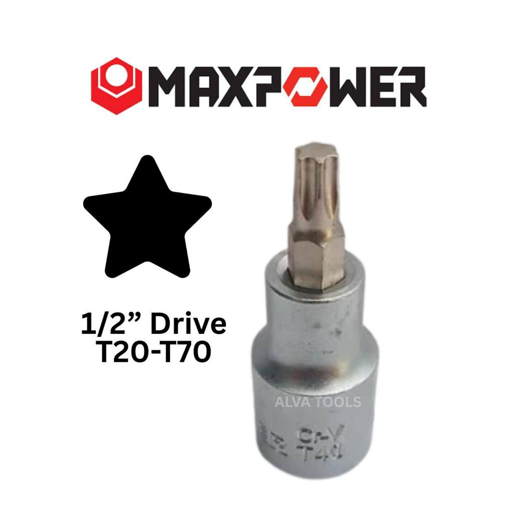 MATA MAXPOWER Socket Eye ประแจ L Star T40 T50 / Star Bit Socket T 40 T 50 / 1/2" MAXPOWER Star SOCKE