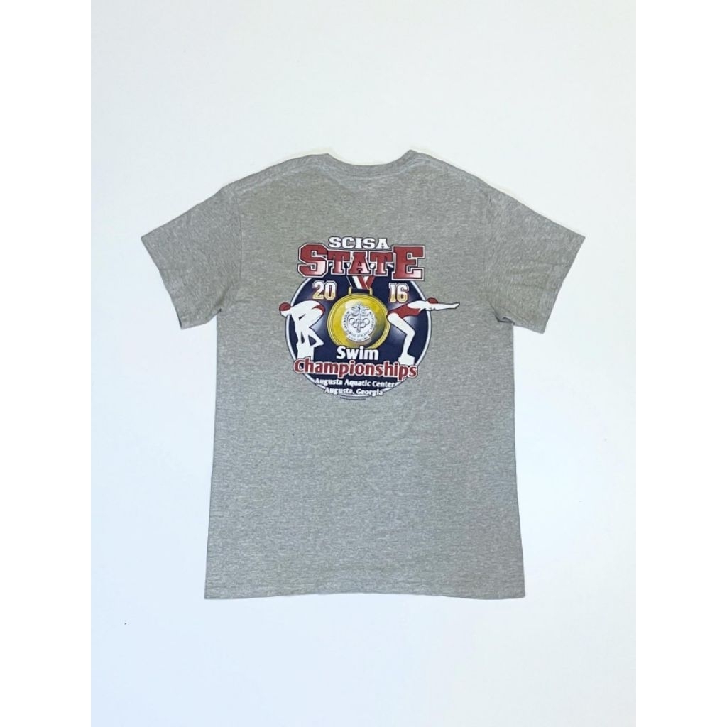 Scisa State 2016 Swim Championship Tag Gildan Heavy Cotton Tearaway Grey