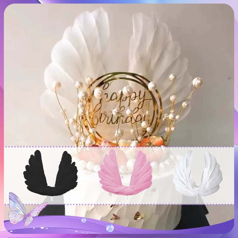เค้ก Topper ปีก Angel 5 ชิ้น Topper Wings Angel Wings ตกแต่งเค้ก