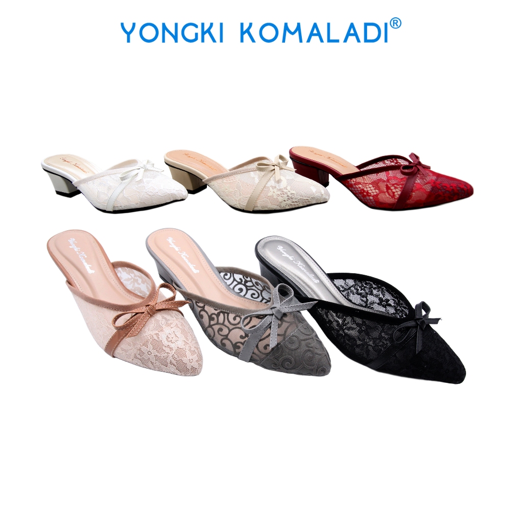 YONGKI KOMALADI OLIVIA รองเท้าผู้หญิง HEELS E5-08H MOCCA/BLACK/GREY