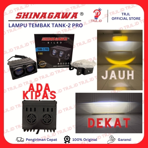 MATA CAHAYA SHINAWA SLIM Tank-2 Pro 2-Eye Biled Spotlight พร้อมพัดลมระบายความร้อนเลนส์สีน้ําเงิน