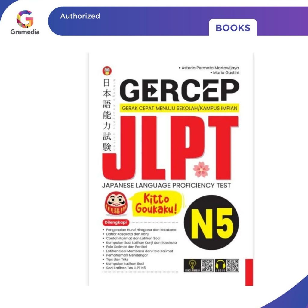 Gramedia Pekanbaru - GERCEP JAPANESE LANGUAGE PROFICIENCY TEST (JLPT) N5 KITTO GOOUKAKU!