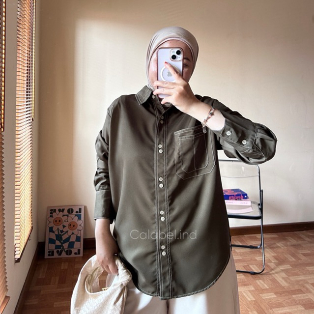 เสื้อ KEMEJA Cania~เสื้อลุคเกาหลี| เสื้อโอเวอร์ไซ - เสื้อเชิ้ตผู้หญิง|เสื้อแขนยาว| เสื้อลําลอง~