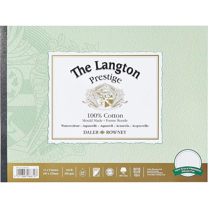 LANGTON WC CP BLK 12X9IN 300G 12SH - อุปกรณ์ศิลปะบาหลี