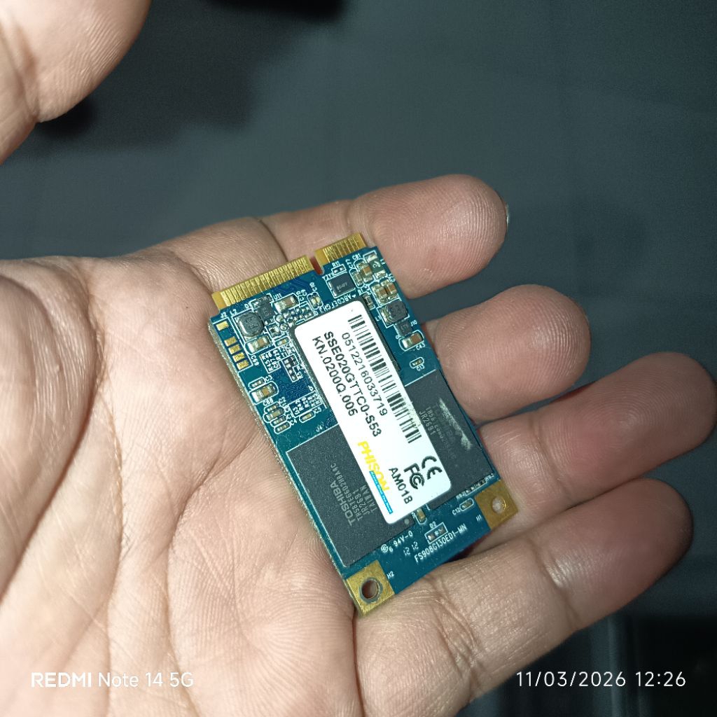 Ssd msata 20gb toshiba 100% (มือสอง)
