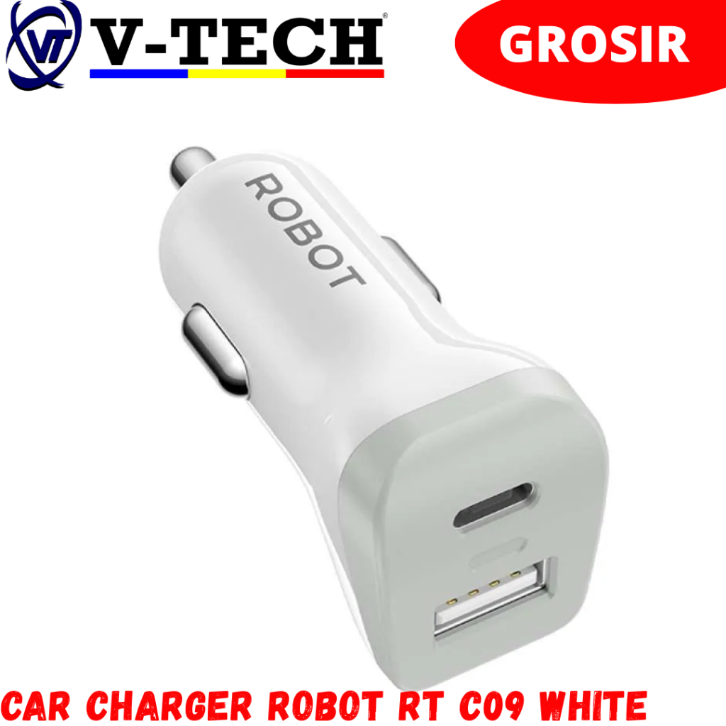 CAR CHARGER ROBOT RT C09 สีขาว