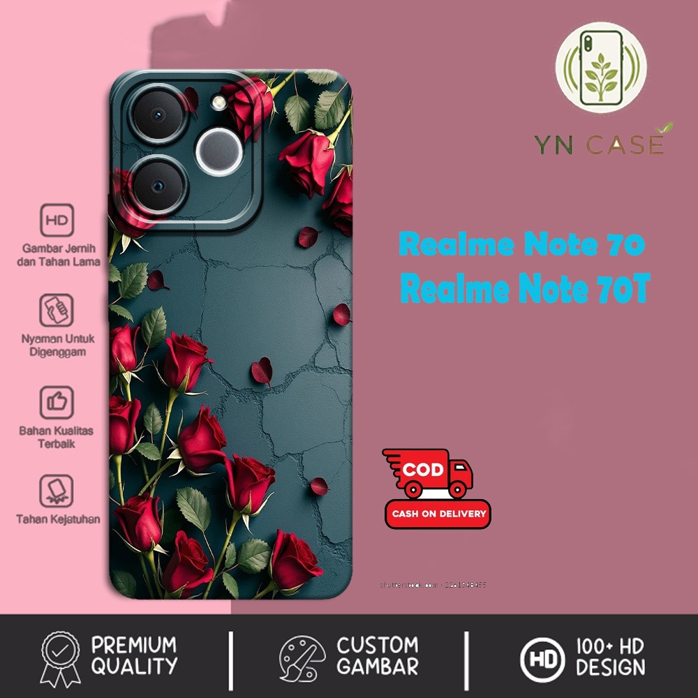 HP Realme Note 70 / 70T - เคสดอกไม้ - สําหรับ Oppo Samsung Itel Tecno Infinix Iphone Xiaomi Vivo mob