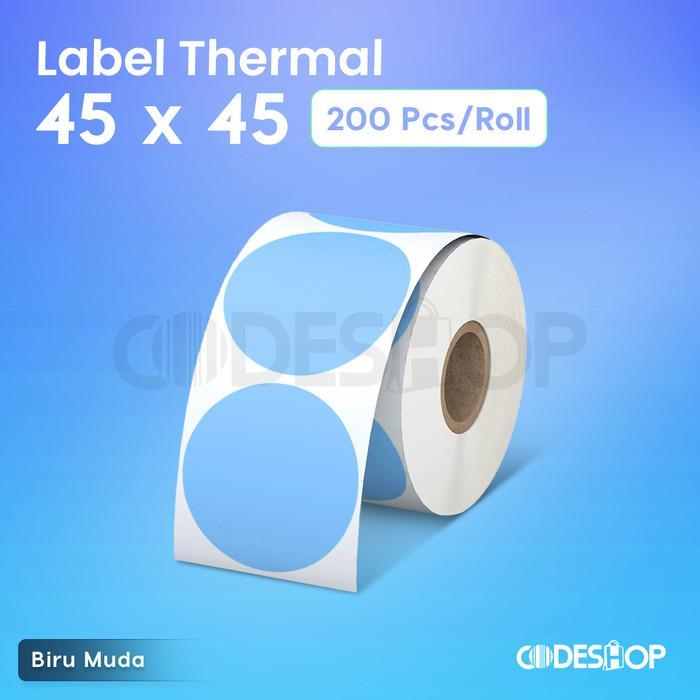 Codeshop Blue Round Sticker Label 45x45 mm Sticker 45x45mm 1 Line มี 200 ชิ้น