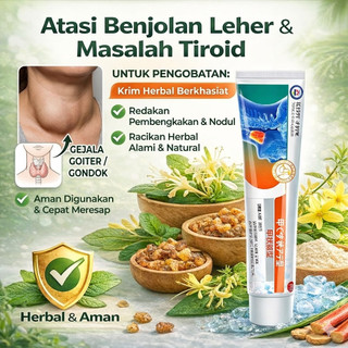 Krim Gondok Ampuh Obat Tiroid Salep Benjolan di Leher Obat Gondongan  20g Efektif dan Aman Perawatan Tiroid Aman dan tidak menyakitkan tidak perlu operasi Hipertiroidisme/Tiroiditis/Nodul tiroid/Benjolan tiroid