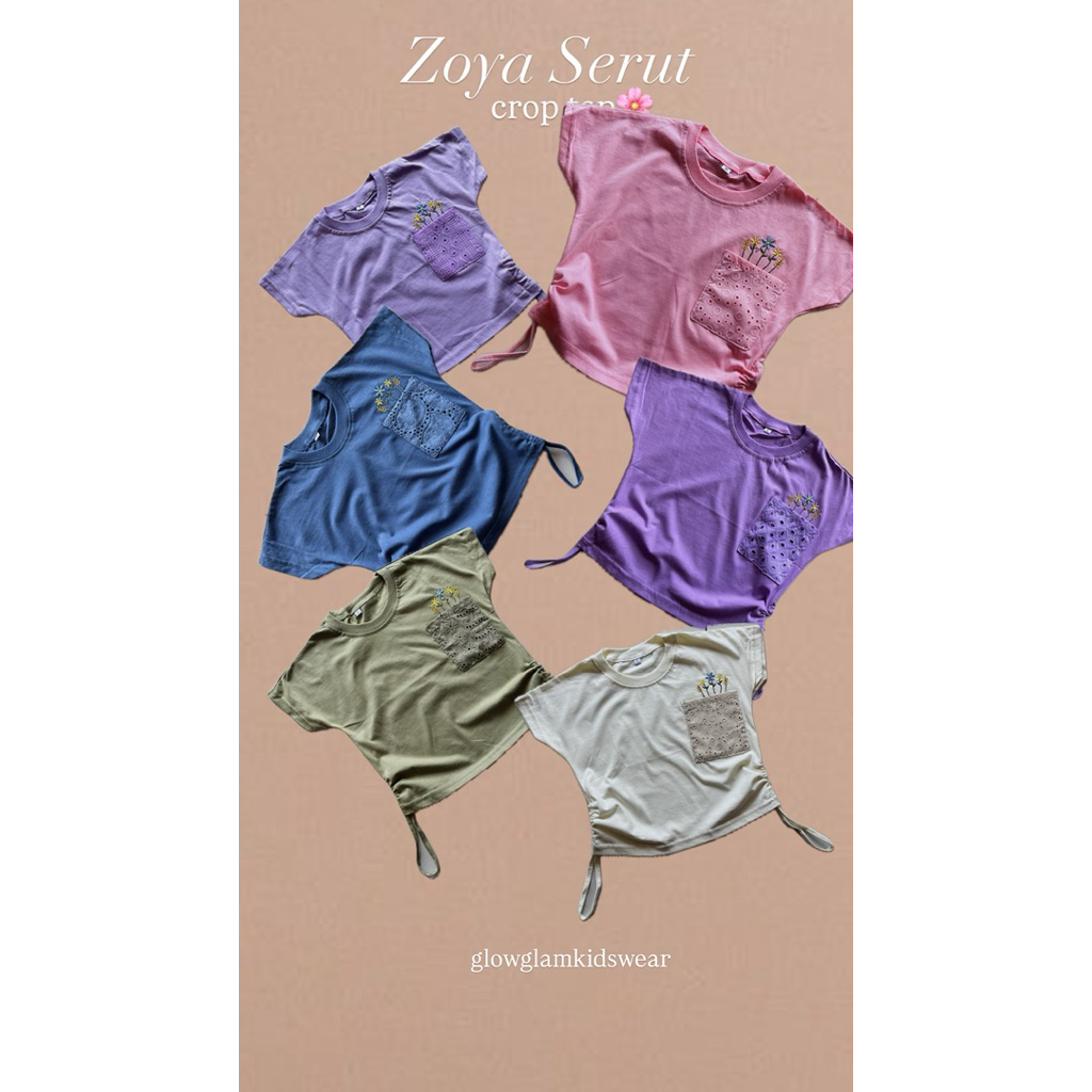 ZOYA DRAWSTRING CROPTOP | ท็อปโค้ตพรีเมี่ยม | GLOWGLAM KIDSWEAR