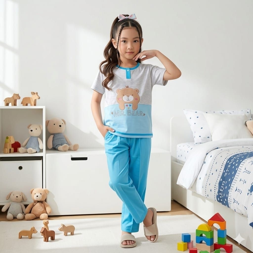 ชุดนอน เบบี้ดอลล์ สําหรับเด็ก AMRO SCP SML 5297 กางเกงขายาว