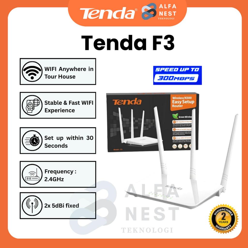 TENDA F3 Wireless N300 เราเตอร์แบบตั้งค่าง่าย
