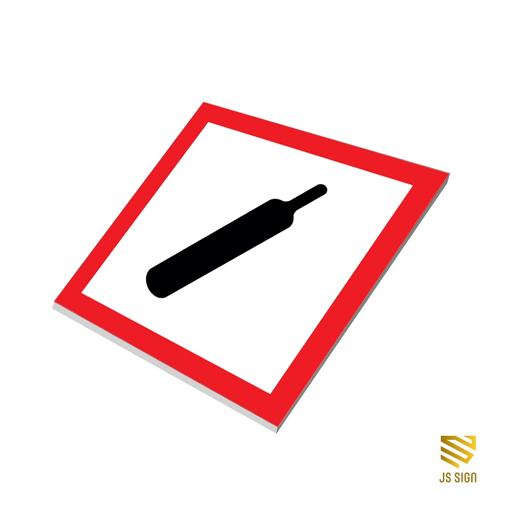 SAFETYSIGN K3 SYMBOL MATERIAL B3 - PRESSURE GAS + จาน 3 มม.