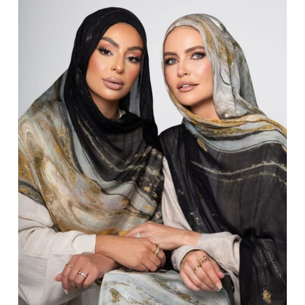Pashmina ลาย้เหนียว Modal พิมพ์รูปแบบพรีเมี่ยม modal พิมพ์สีน้ําหินอ่อน / Pashmina พิมพ์ลายเหนียว mo