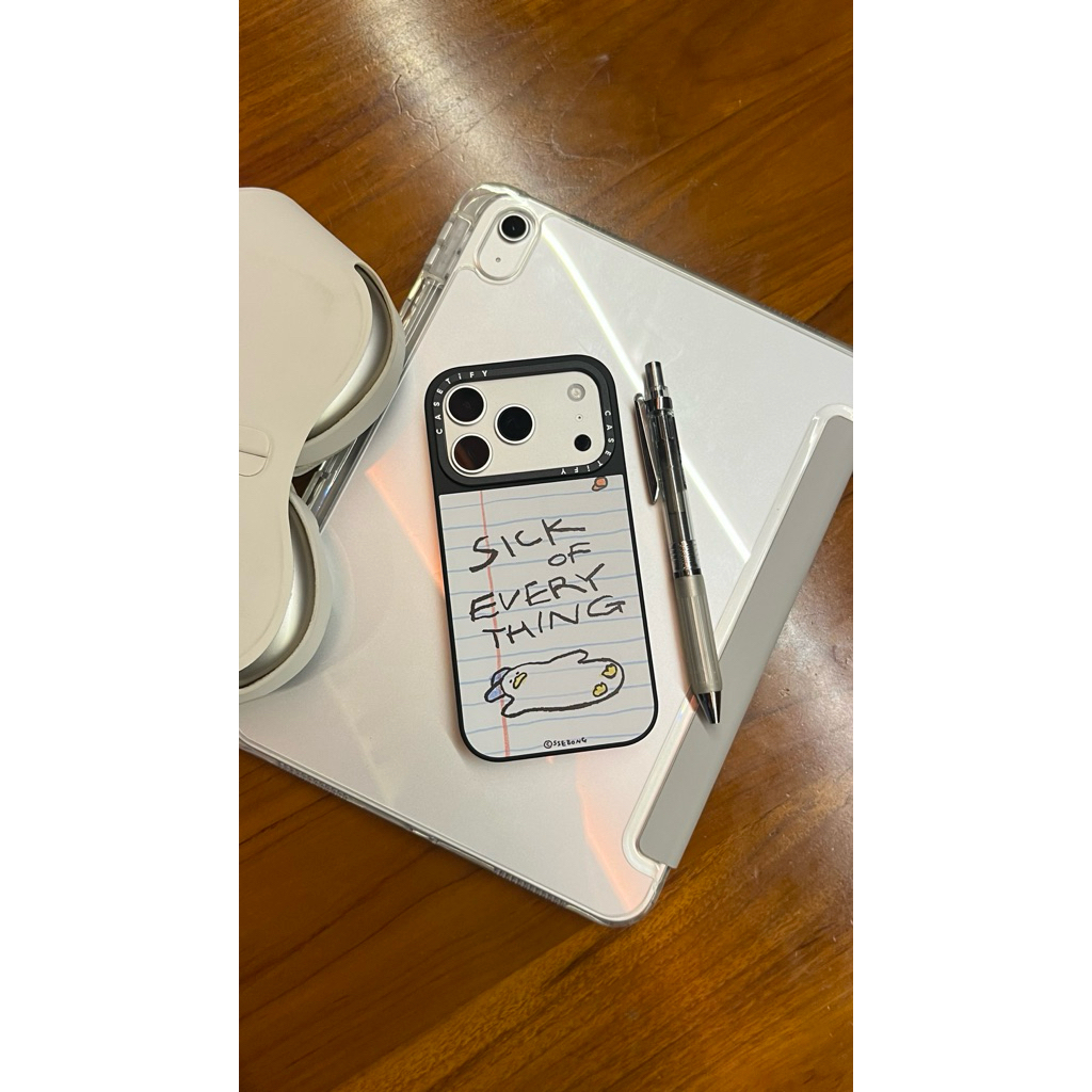 เคส Iphone Casetify Black Frame Lazy Duck | เคส Iphone 13/14 15/pro/pm/+ 16/pro/pm/+ 17/pro/pm