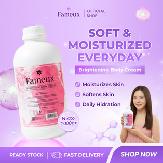 [7.7 Great Mid-Year Sale] Fameux Whitening Body Cream 1000 ml | Body Bleaching Masker Badan dan Mencerahkan Kulit