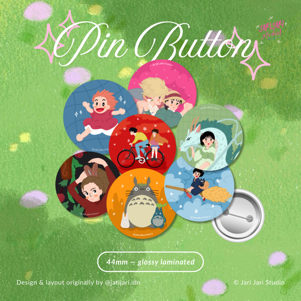 FINGERS Studio Ghibli ปุ่ม Pin / Ghibli เข็มกลัดภาพประกอบ