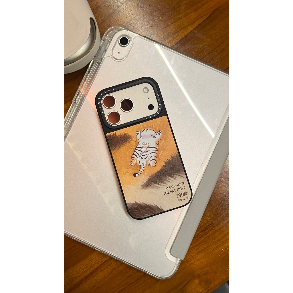 CASETIFY เคส iPhone กรอบสีดําเสืออ้วน | เคส iPhone 13/14 15/+/pro/pm 16/+/pro/pm 17/pro/pm